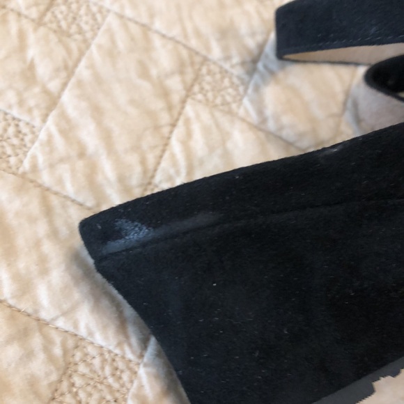 J. Renee Black open toe suede strapy wedges size 6.5 womens - Picture 7 of 9